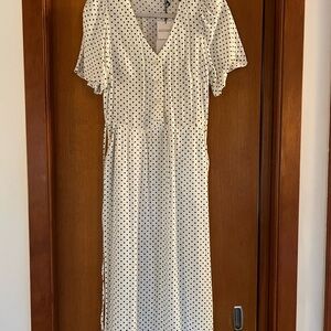 & Other Stories Black and White Polka Dot Midi Dress